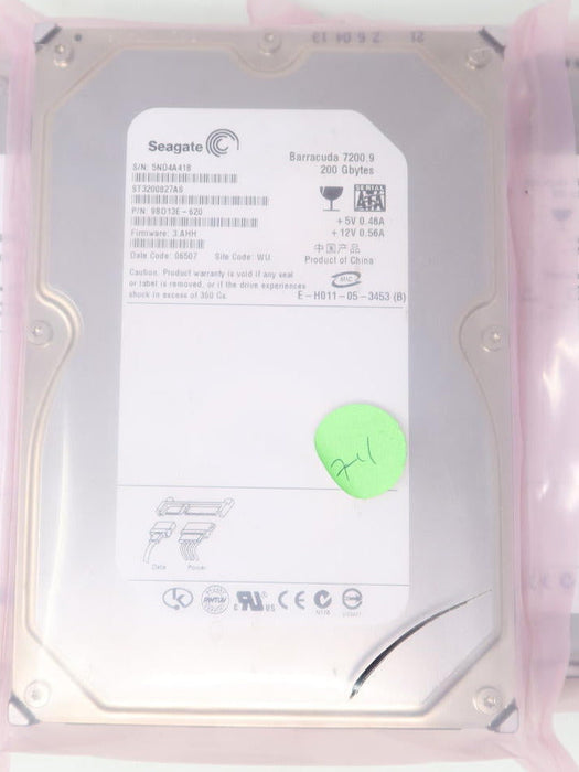 ST3200827AS Seagate 200GB 7200RPM 3Gbps 3.5" SATA Hard Drive