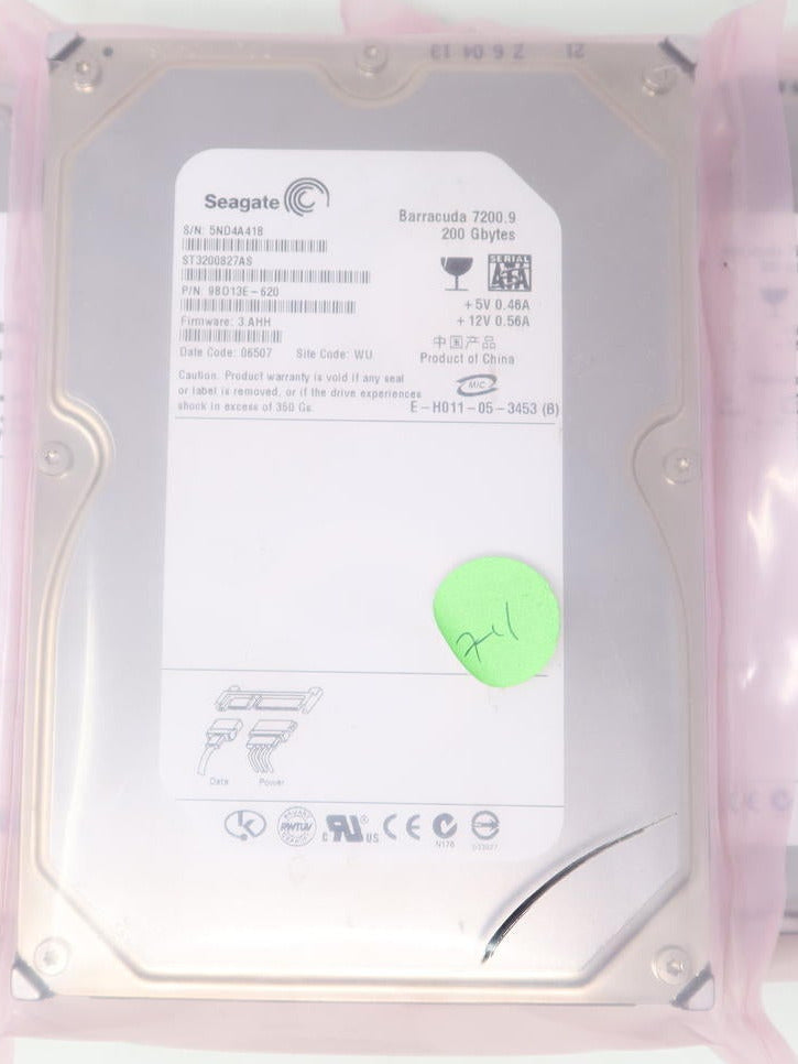 ST3200827AS Seagate 200GB 7200RPM 3Gbps 3.5" SATA Hard Drive