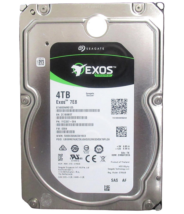 Seagate EXOS ST4000NM0125 4TB 7200RPM 12Gbps 3.5" SAS Hard Drive 1YZ207-004