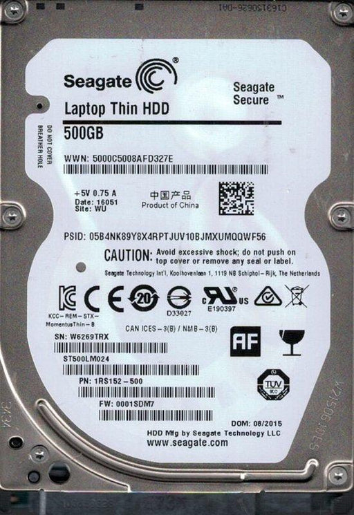 ST500LM024 — Seagate Thin 500GB 7200RPM 6Gb/s 32MB 2.5" SATA Lapt