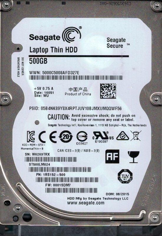 ST500LM024 — Seagate Thin 500GB 7200RPM 6Gb/s 32MB 2.5" SATA Lapt