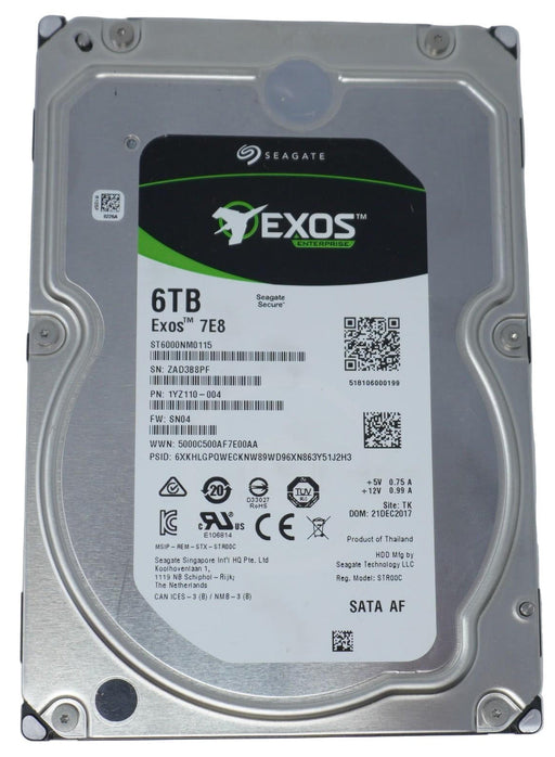 ST6000NM0115 Seagate 6TB 7.2K RPM 6Gb/s 3.5"SATA Hard Drive