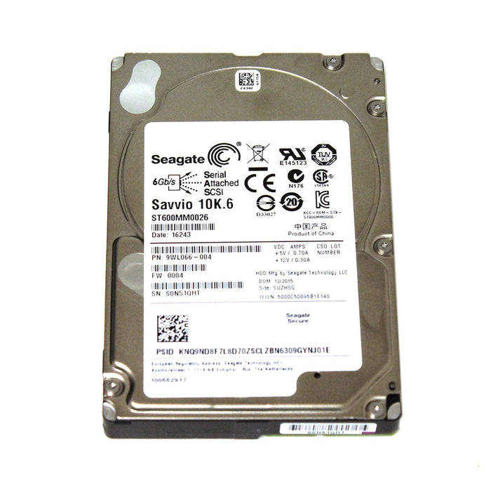 Seagate ST600MM0026 10K.6 600GB 10K 2.5 SED SAS Hard Drive