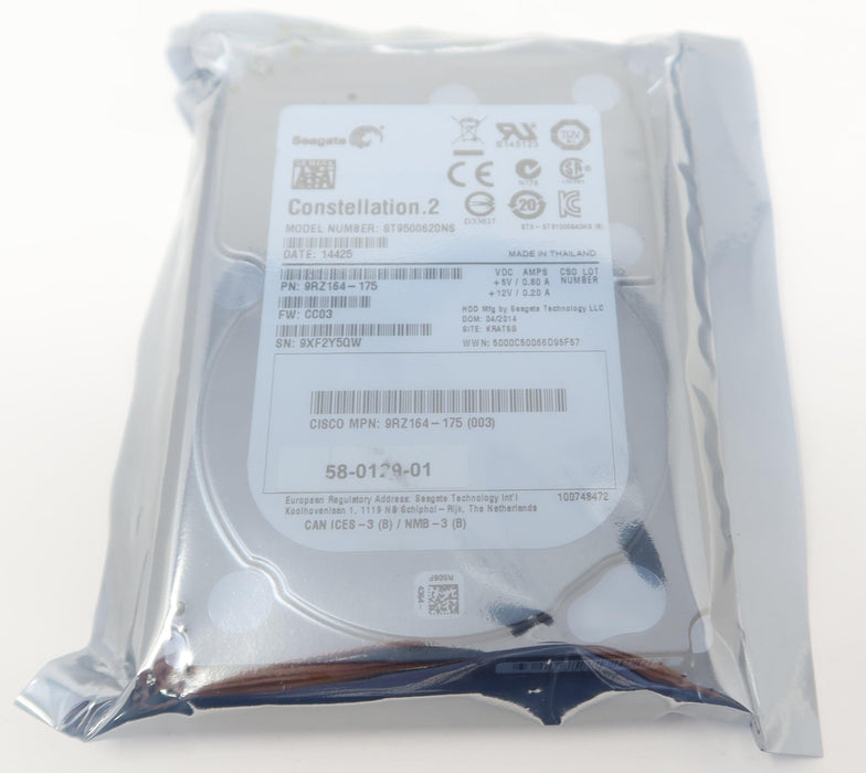 Seagate ST9500620NS 500GB 2.5 SATA 6Gb/s 7.2K 64MB Server Hard Drive