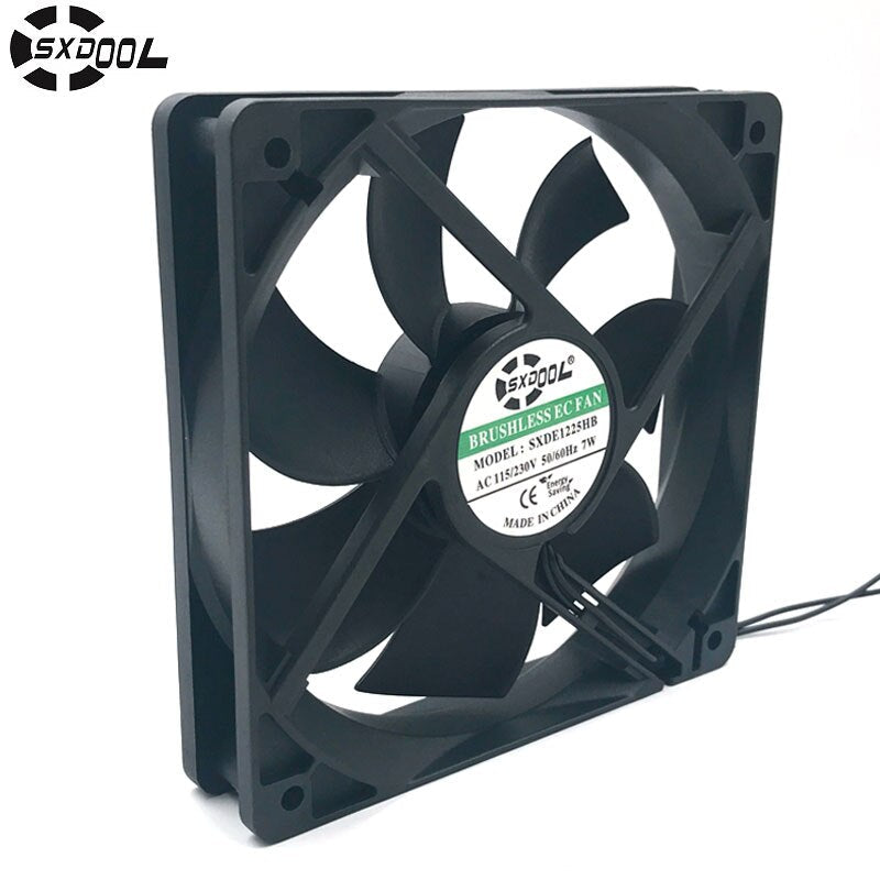 SXDOOL EC Axial Fan 120x120x25mm AC 110/115/220/230V 7W