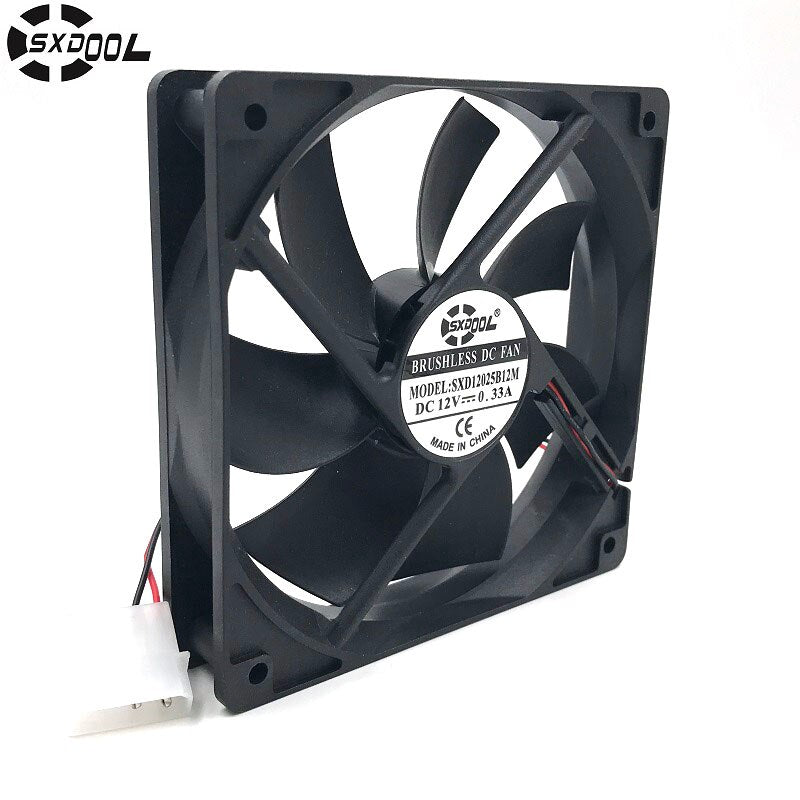 SXDOOL SXD12025B12M 12V DC 120x120x25mm Brushless Cooling Fan