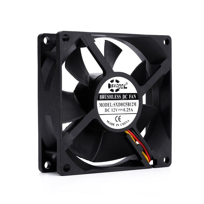 SXDOOL SXD8025B12M 12V DC 80x80x25mm Brushless Cooling Fan