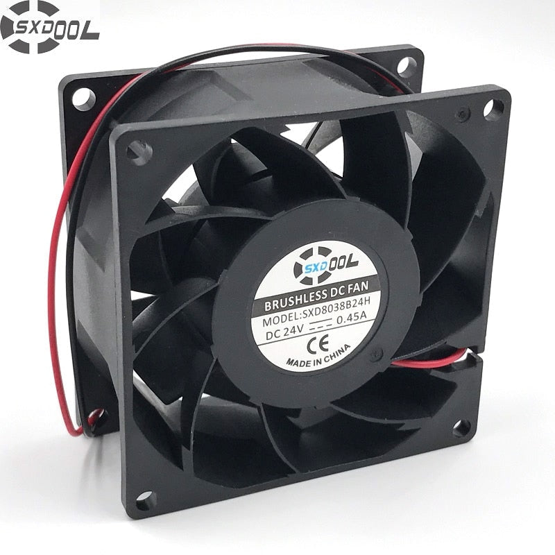 SXDOOL SXD8038B24H 24V DC 80x80x38mm Brushless Cooling Fan