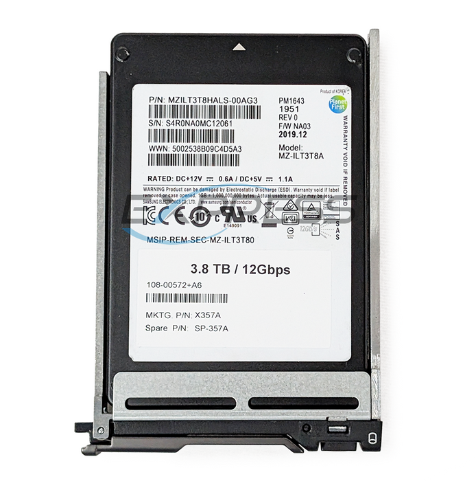 Samsung 2.5" 3.84TB SAS 12Gbps RI SSD (Pm1643) | MZILT3T8HALS-00AG3