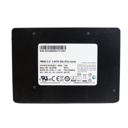 Samsung 3.84TB NVMe U.2 G3 x4 RI 2.5" SSD PM963 MZ-QLW3T80 MZQLW3T8HMLP-00003