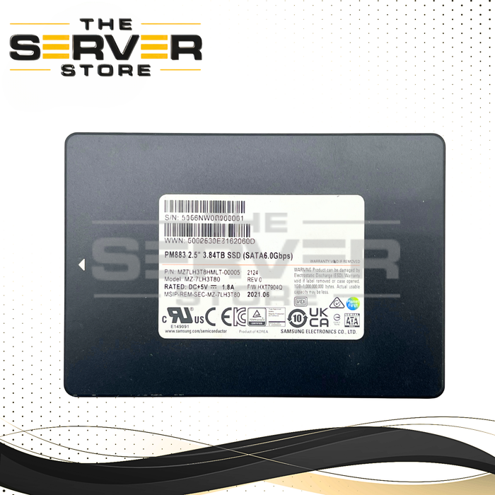 Samsung 3.84TB SATA 6G RI SFF 2.5" SSD PM883 Series MZ-7LH3T80 MZ7LH3T8HMLT