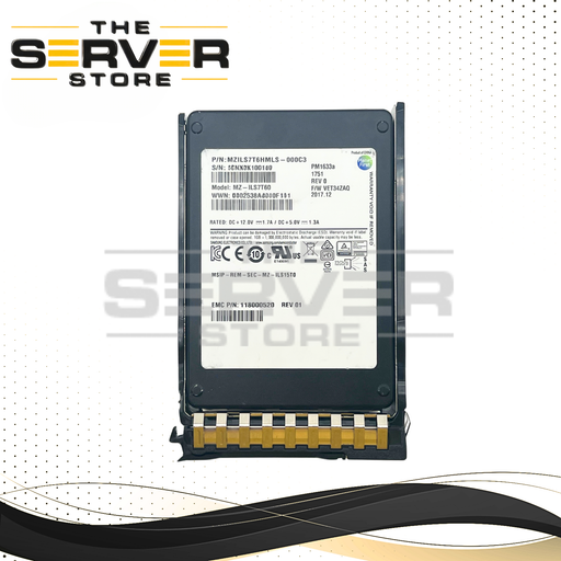 Samsung 7.68TB SAS 12G RI 2.5" 15mm SSD PM1633a MZ-ILS7T60 Series For HPE ProLiant Server G10 Plus or G11 (with BC Tray)