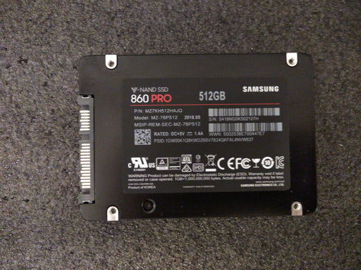 Samsung 860 Pro 512GB 6Gbps SATA III 2.5" SSD Solid State Drive (MZ-76P512E)