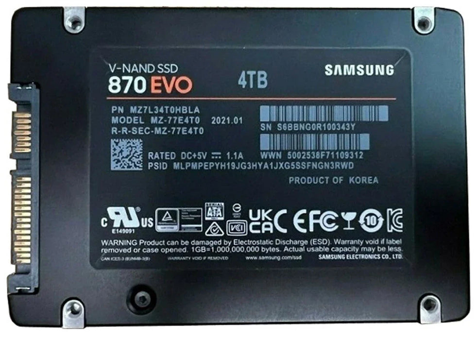 Samsung 870 EVO MZ-77E4T0 SSD 4 TB SATA 6Gb/s Brand New | USED