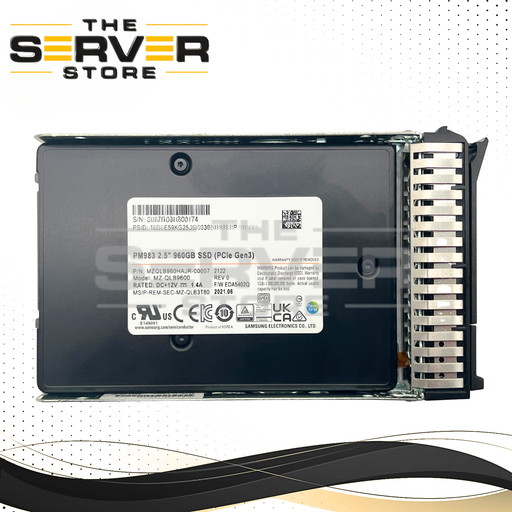 Samsung 960GB NVMe U.2 PCIe Gen 3.0 x4 SFF 2.5" 7mm RI SSD PM983 Series MZQLB960HAJR for Lenovo ThinkSystem Server