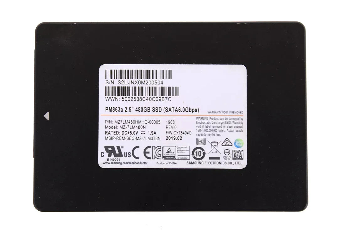 Samsung MZ-7LM480NE PM863a 480GB SATA 6Gbps 2.5inch SSD | USED