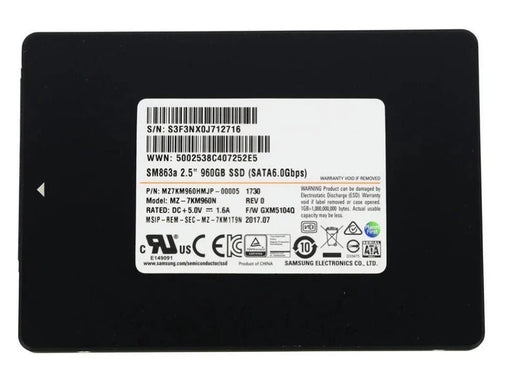 Samsung MZ7KM960HMJP SM863a 960gb Sata 6Gbps 2.5Inch Ssd | USED