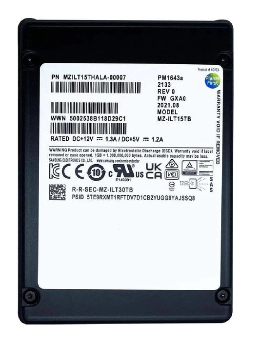 Samsung PM1643a MZ-ILT15TB SSD 15.36 TB SAS 12Gb/s | USED