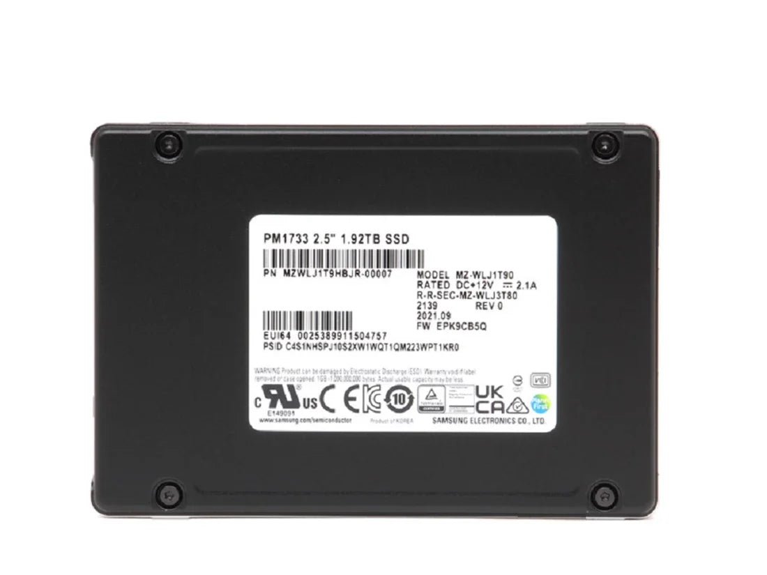 Samsung PM1733 MZ-WLJ1T90 SSD 1.92 TB Pci Express 4.0 x4 (NVMe) Brand New | USED