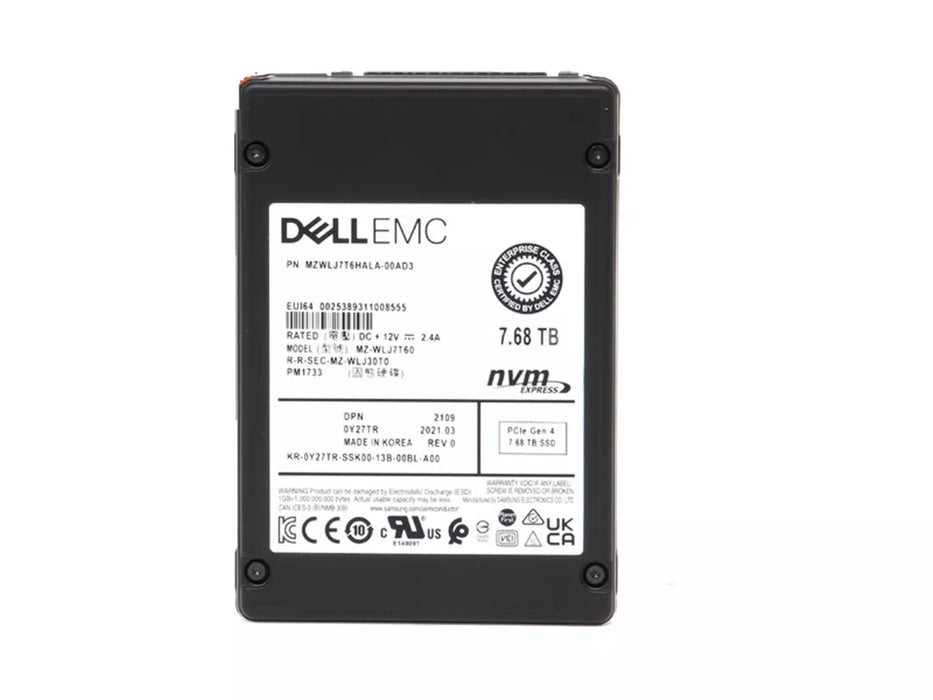 Samsung PM1733 MZWLJ7T6HALA-00AD3 SSD 7.68 TB PCIe 4.0 x4 (NVMe) DELL OEM | USED