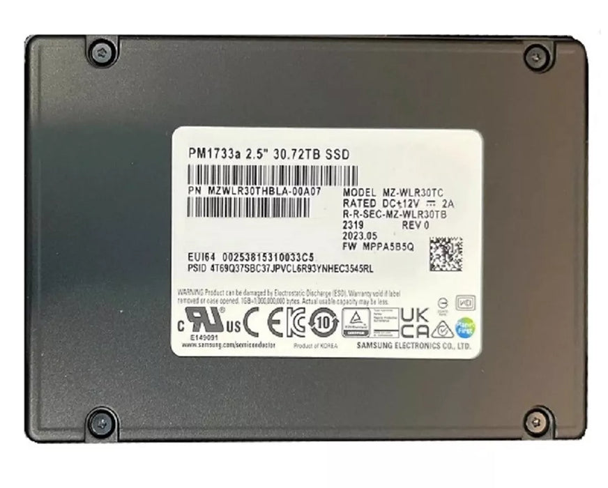 Samsung PM1733A MZ-WLR30TC SSD 30.72 TB PCI Express 4.0 x8 (NVMe) Brand New | USED