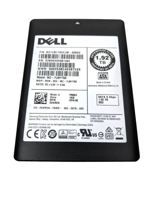 Samsung PM863 MZ7LM1T9HCJM-000D3 Read Intensive SSD 1.92 TB SATA 6Gb/s DELL OEM | USED