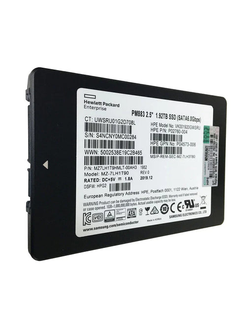 Samsung PM883 MZ7LH1T9HMLT-00AH3 Read Intensive SSD 1.92 TB SATA 6Gb/s HPE OEM | USED