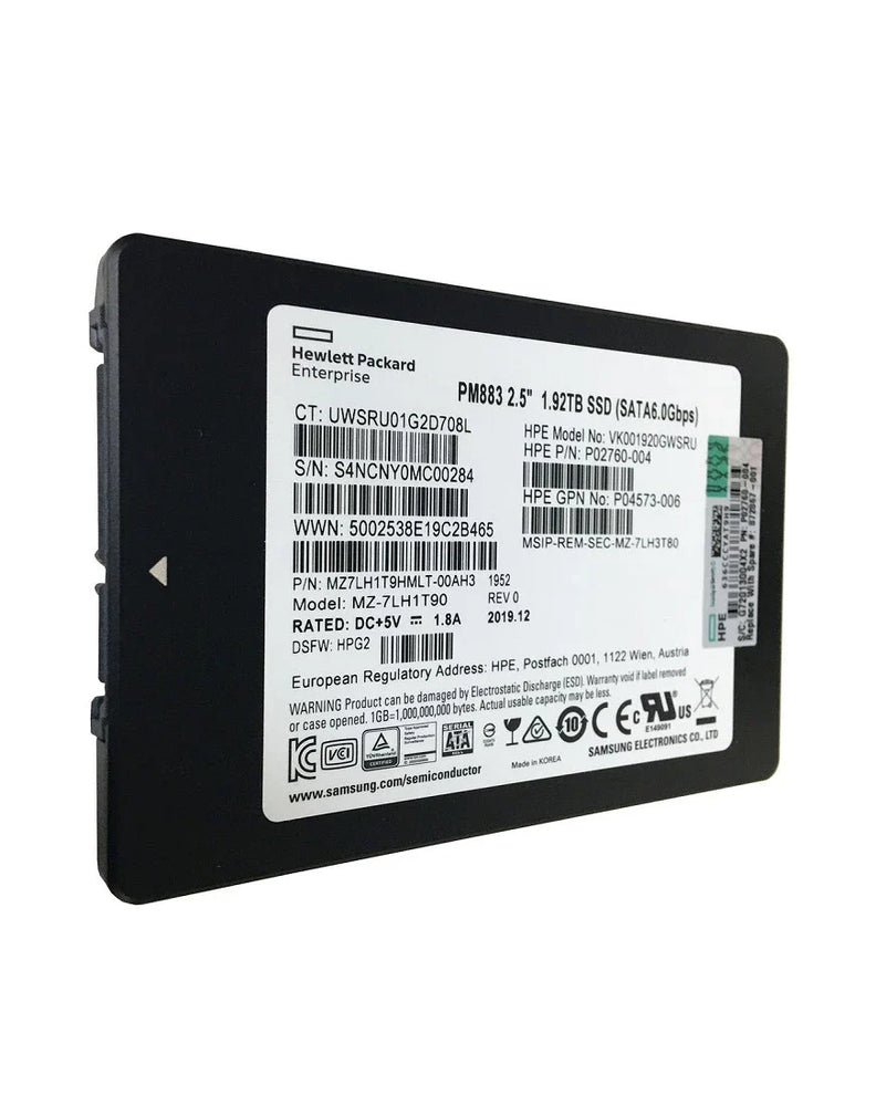 Samsung PM883 MZ7LH1T9HMLT-00AH3 Read Intensive SSD 1.92 TB SATA 6Gb/s HPE OEM | USED
