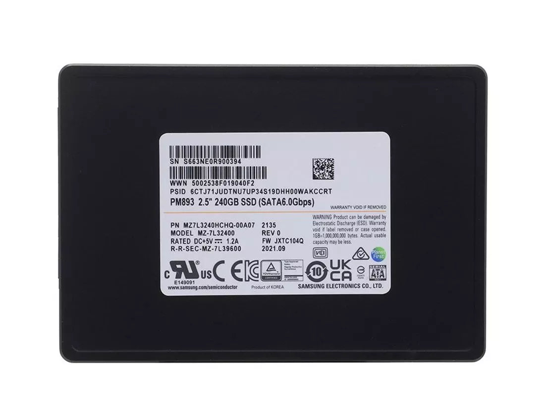 Samsung PM893 MZ7L3240HCHQ-00A07 SSD 240 GB SATA 6Gb/s Brand New | USED