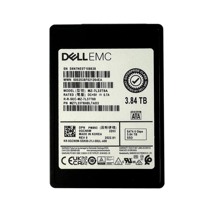 Samsung PM893 MZ7L33T8HBLTAD3 Read Intensive SSD 3.84 TB SATA 6Gb/s DELL OEM | USED