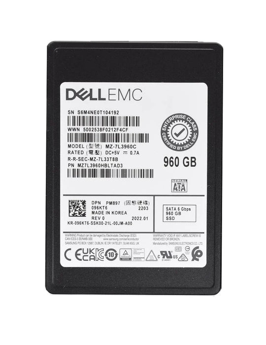 Samsung PM897 MZ-7L3960C Mixed Use SSD 960 GB SATA 6Gb/s DELL OEM | USED