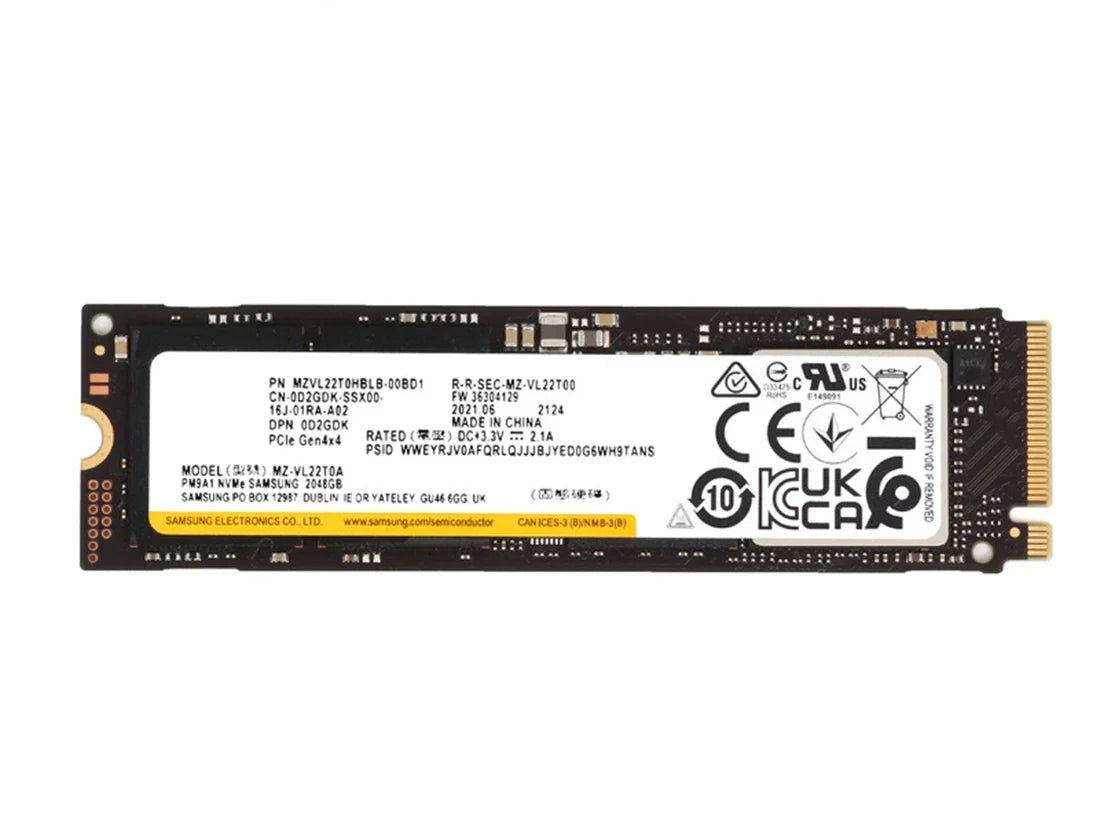 Samsung PM9A1 MZVL22T0HBLB-00BD1 SSD 2 TB PCIe 4.0 X4 (NVMe) DELL OEM | USED