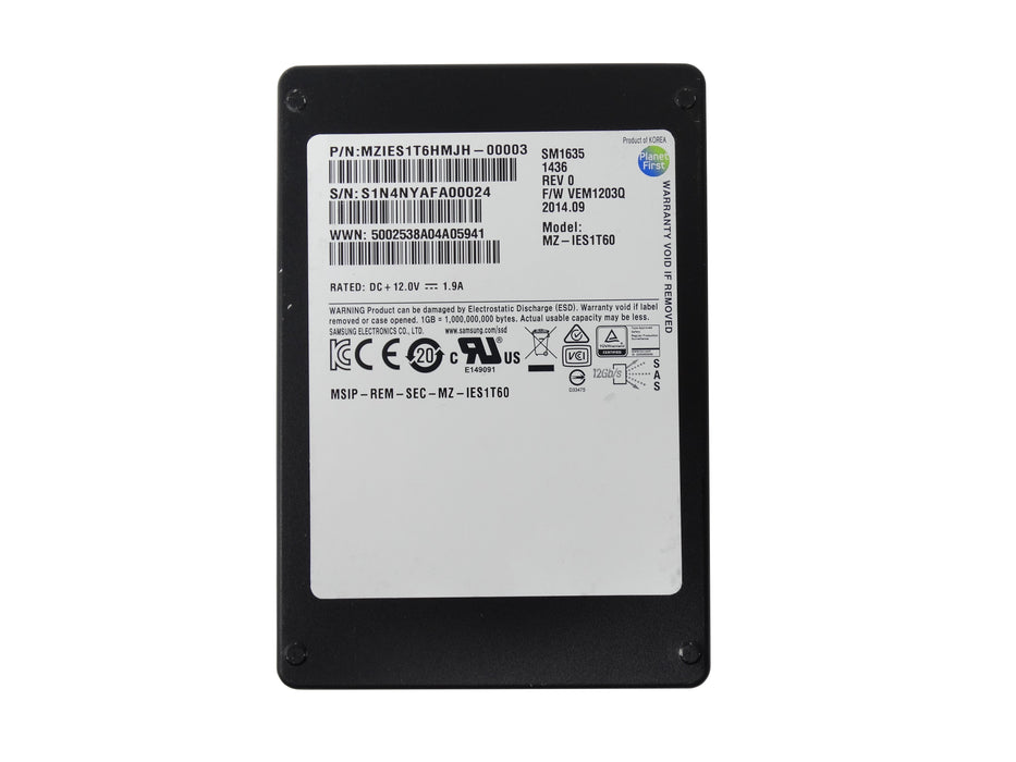 Samsung SM1635 Enterprise 1.6TB SAS 12Gbps 2.5 SSD (MZIES1T6HMJH)