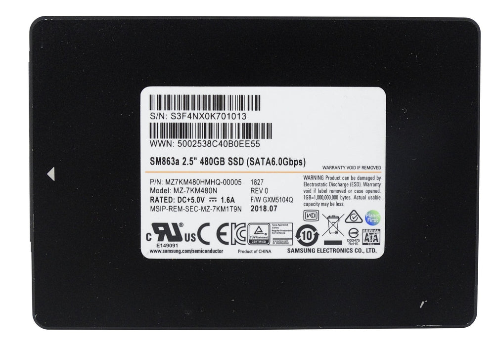 Samsung SM863a 480GB MLC SATA 6Gbps 2.5'' SSD Solid State Drive (MZ-7KM480N)
