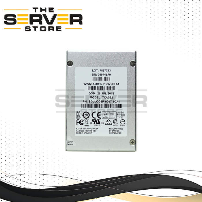 Sandisk 2TB Optimus TXA2E2 ECO eMLC Enterprise Grade 2.5'' 6Gbps SAS SSD (SDLLOC6R-020T-5CA1)