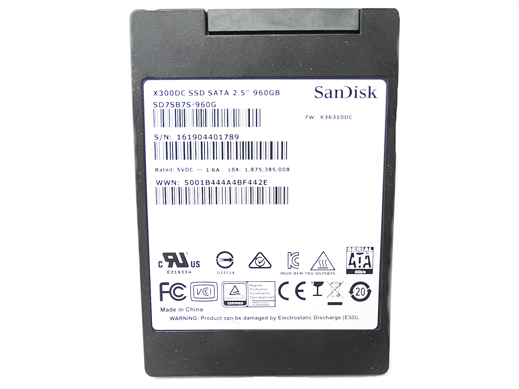 Sandisk X300DC 960GB 6GB/s 2.5'' SATA SSD Solid State Drive (SD7SB7S-960G)