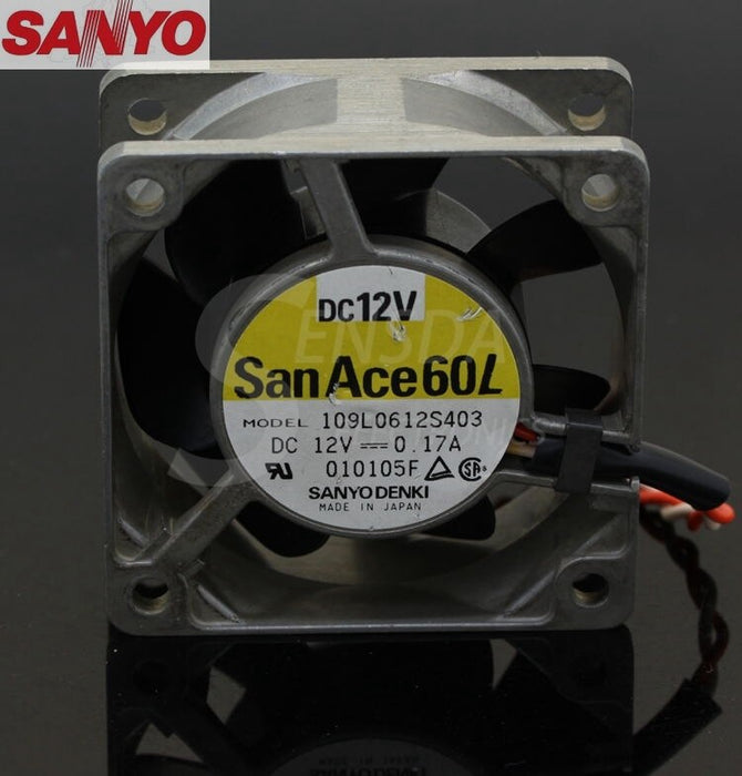 Sanyo Denki 109L0612S403 60x60x25mm 12V DC Axial Cooling Fan