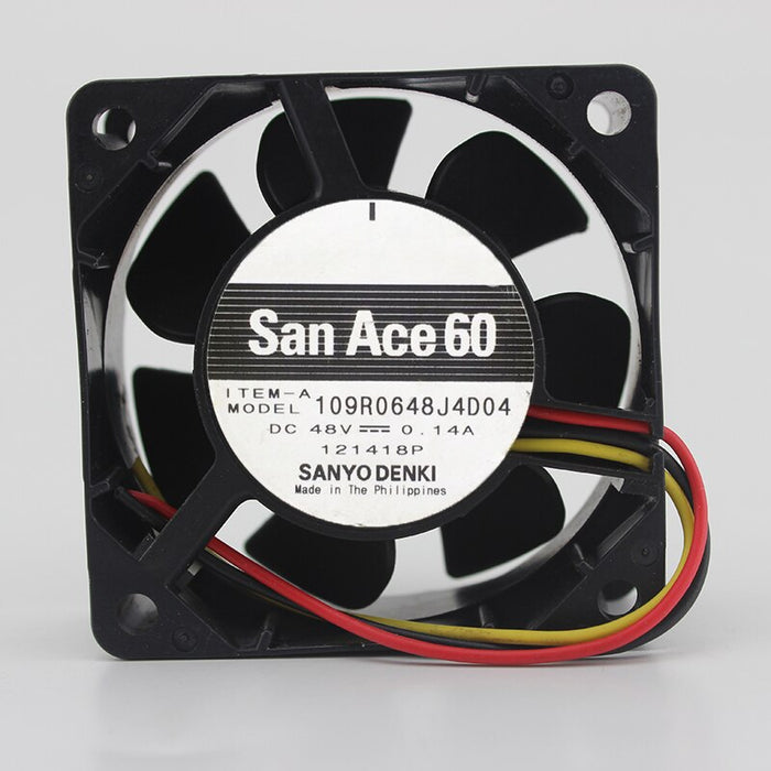 Sanyo Denki 109R0648J4D04 60x60x25mm 48V DC 0.14A Axial Cooling Fan