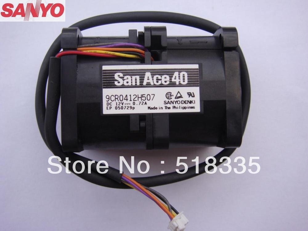Sanyo Denki 9CR0412H507 40x40x56mm 12V DC 0.72A Axial Cooling Fan