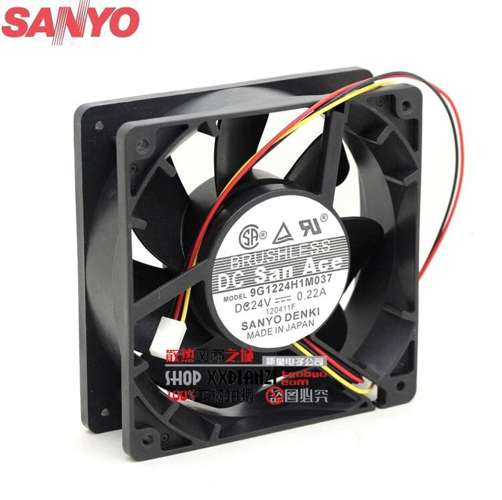 Sanyo Denki 9G1224H1M037 120x120x38mm 24V DC 0.22A Axial Cooling Fan