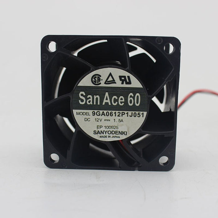 Sanyo Denki 9GA0612P1J051 60x60x38mm 12V DC 1.5A Axial Cooling Fan