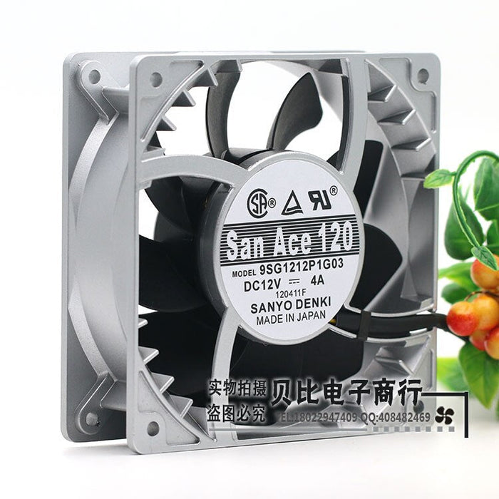 Sanyo Denki 9SG1212P1G06 120x120x38mm 12V DC 4A Axial Cooling Fan