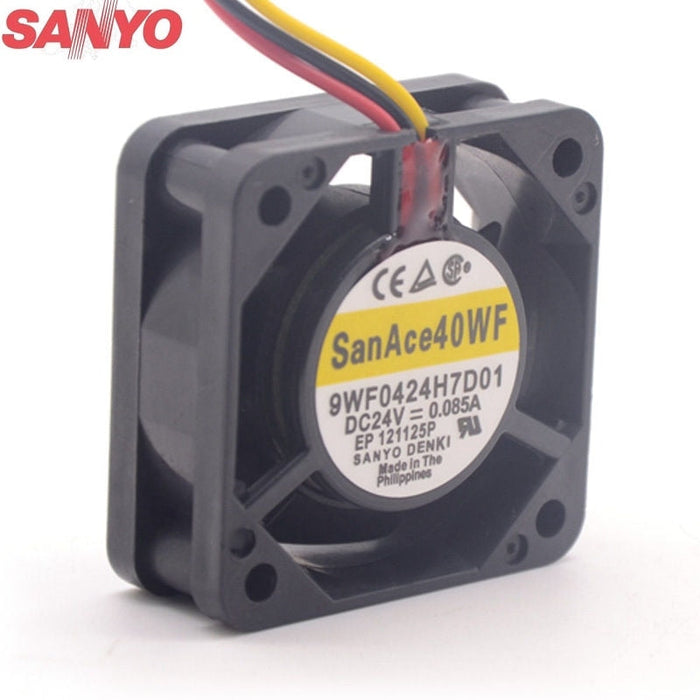 Sanyo Denki 9WF0424H7D01 40x40x15mm 24V DC 0.085A Axial Cooling Fan