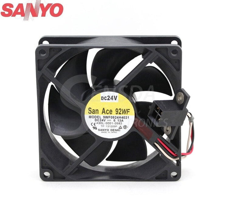 Sanyo Denki 9WF0924H4031 92x92x25mm 24V DC 0.13A Axial Cooling Fan