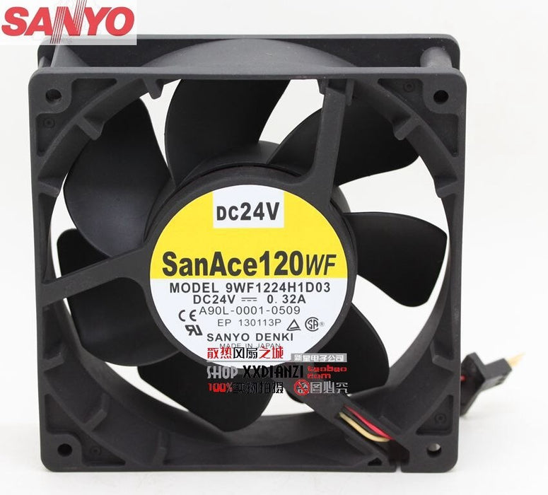 Sanyo Denki 9WF1224H1D03 120x120x38mm 24V DC 0.32A Axial Cooling Fan