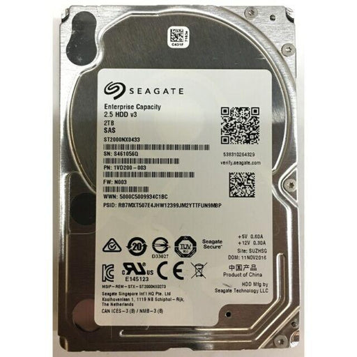 ST2000NX0433 — Seagate 2TB Enterprise 2.5 Internal Drive SAS 12Gb
