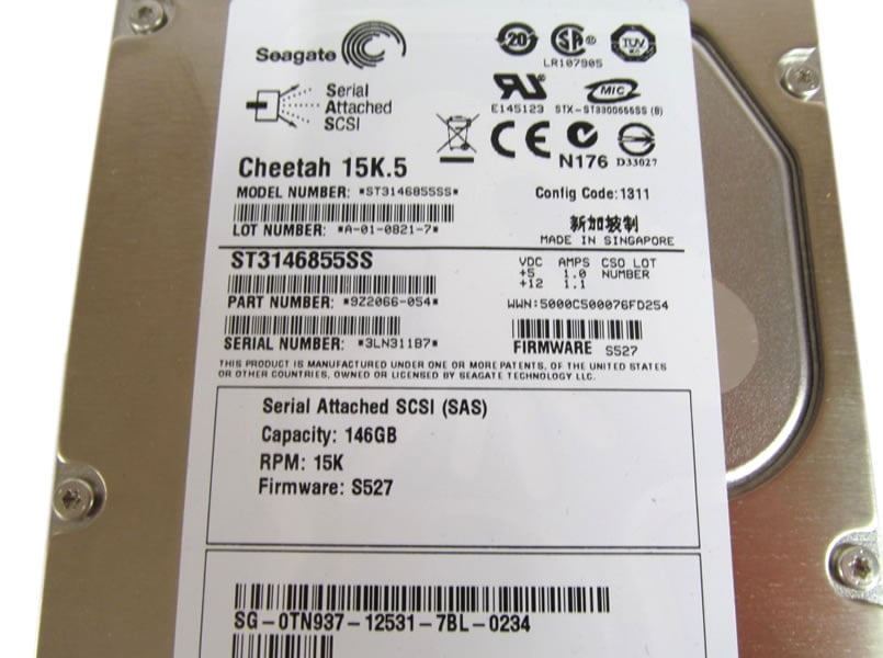 Seagate Cheetah 15K.5 ST3146855SS 146GB 15000RPM SAS 3Gb/s 3.5" HDD | USED