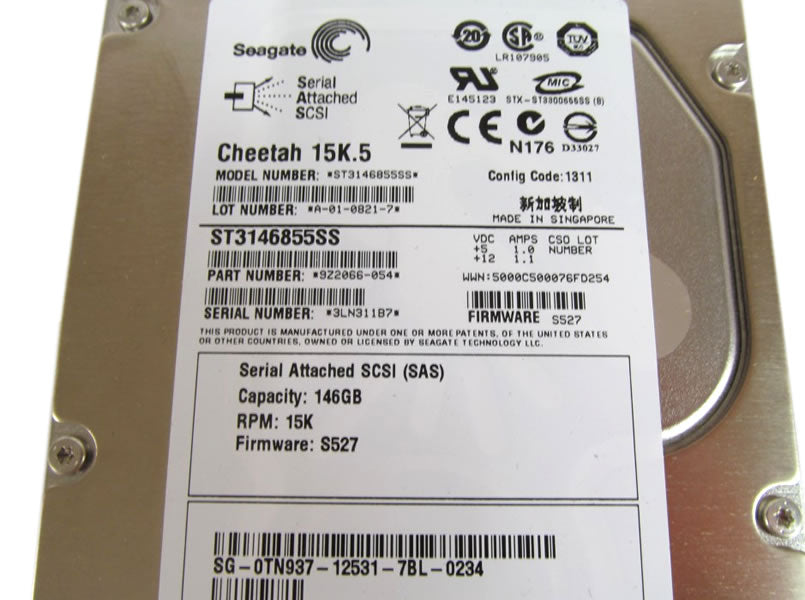 Seagate Cheetah 15K.5 ST3146855SS 146GB 15000RPM SAS 3Gb/s 3.5" HDD | USED