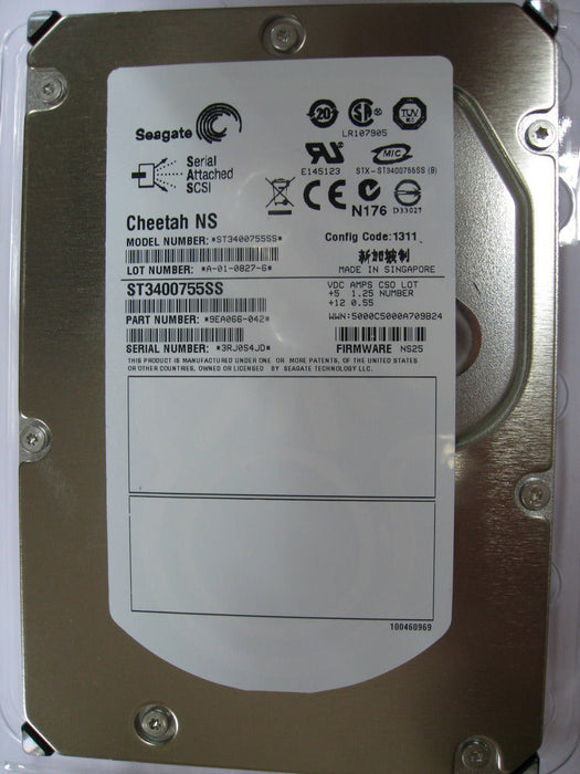 Seagate Cheetah NS ST3400755SS 400GB 10000RPM 16MB SAS 3Gb/s 3.5" HDD | USED