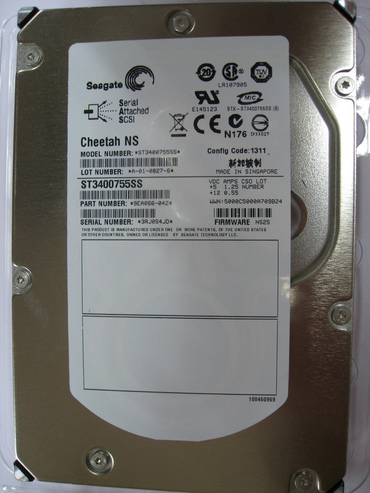 Seagate Cheetah NS ST3400755SS 400GB 10000RPM 16MB SAS 3Gb/s 3.5" HDD | USED